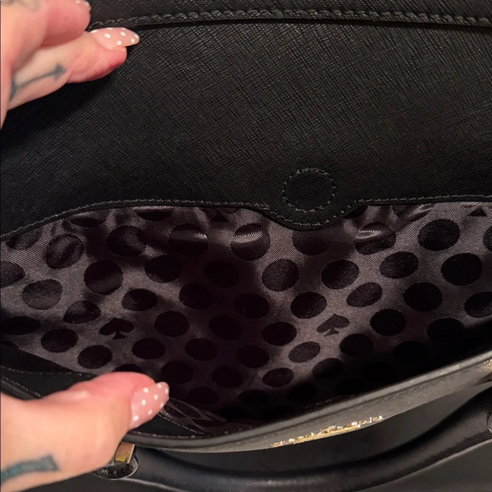 kate spade Black Saffiano Leather Satchel with Shoulder Strap